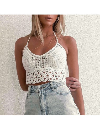 Top Boho blanco encaje